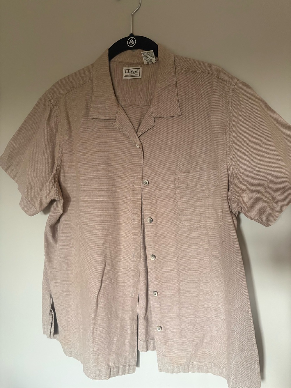 L.L. Bean Men's Short-Sleeve Camp Shirt — Taupe